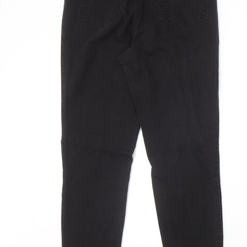 Denim & Co. Womens Black Cotton Skinny Jeans Size 12 Regular Zip