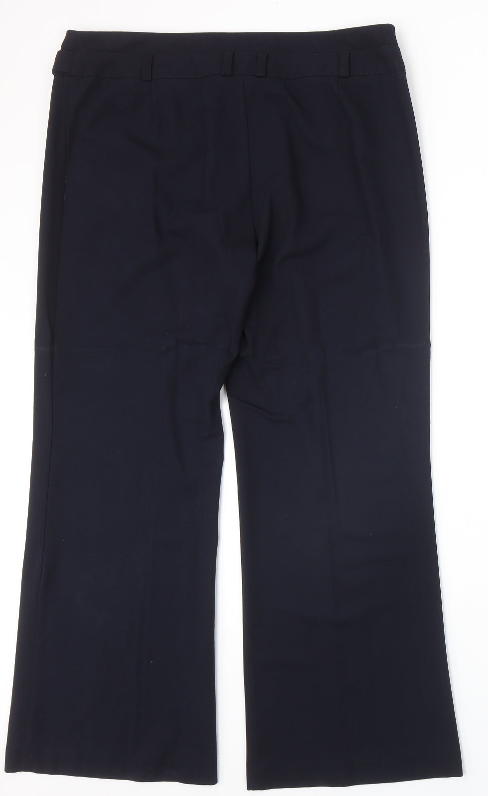 Marks and Spencer Womens Blue Polyester Trousers Size 14 Regular Zip