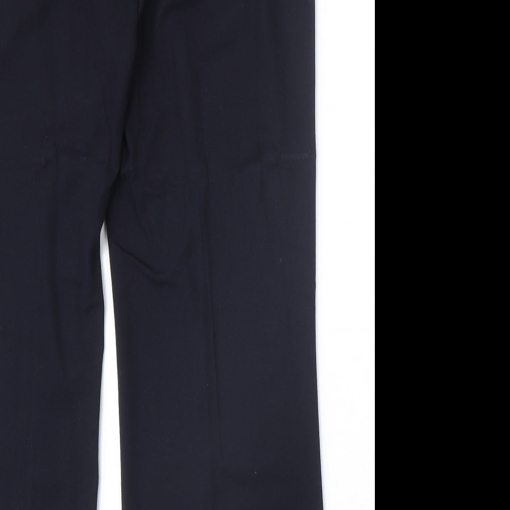 Marks and Spencer Womens Blue Polyester Trousers Size 14 Regular Zip