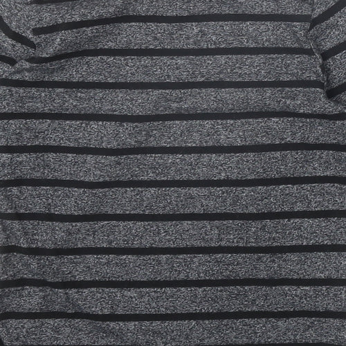 Urban Dept Boys Black Striped Cotton Pullover Casual Size 7 Years Scoop Neck Pullover