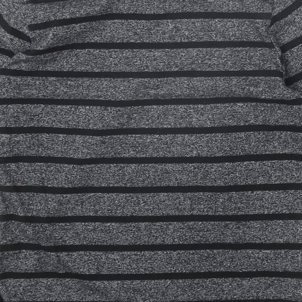 Urban Dept Boys Black Striped Cotton Pullover Casual Size 7 Years Scoop Neck Pullover