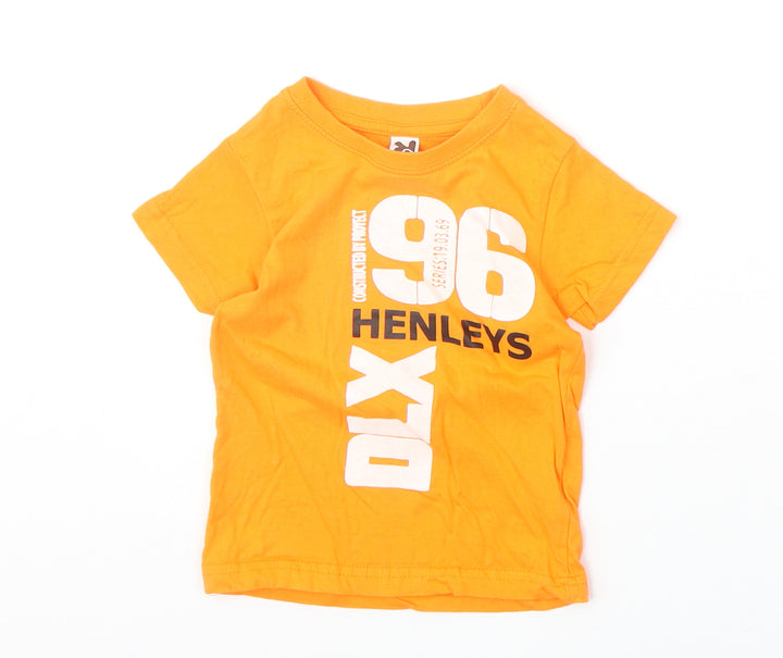 Roly Boys Orange 100% Cotton Basic T-Shirt Size 12-18 Months Round Neck Pullover