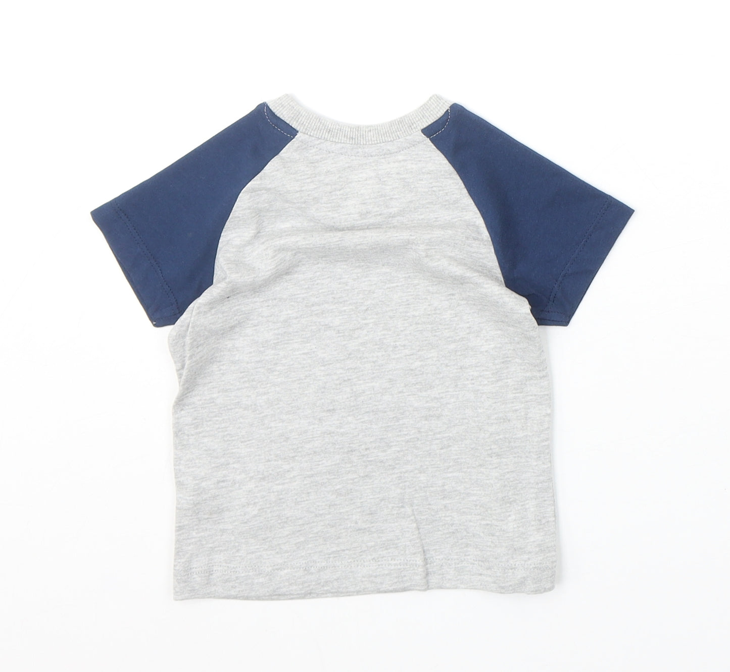 Matalan Baby Grey Cotton Basic T-Shirt Size 9-12 Months Round Neck Pullover - I'm Awesome Like Daddy