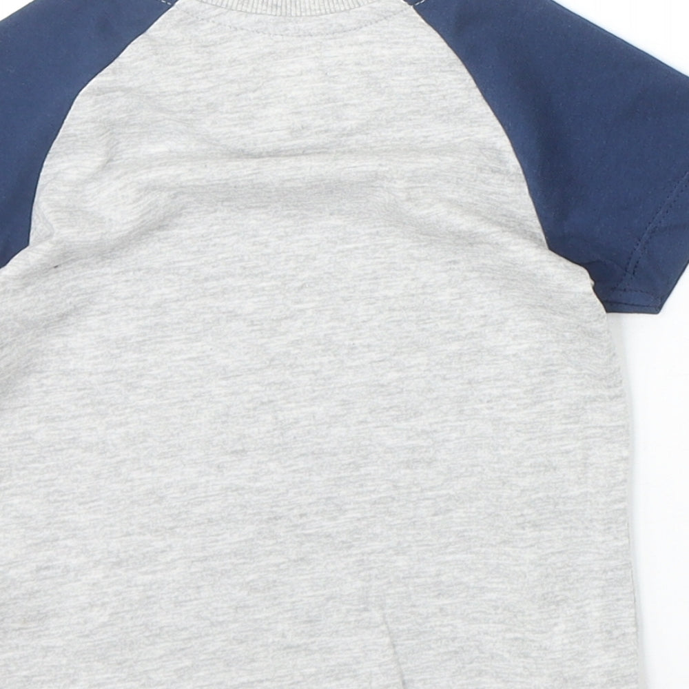 Matalan Baby Grey Cotton Basic T-Shirt Size 9-12 Months Round Neck Pullover - I'm Awesome Like Daddy