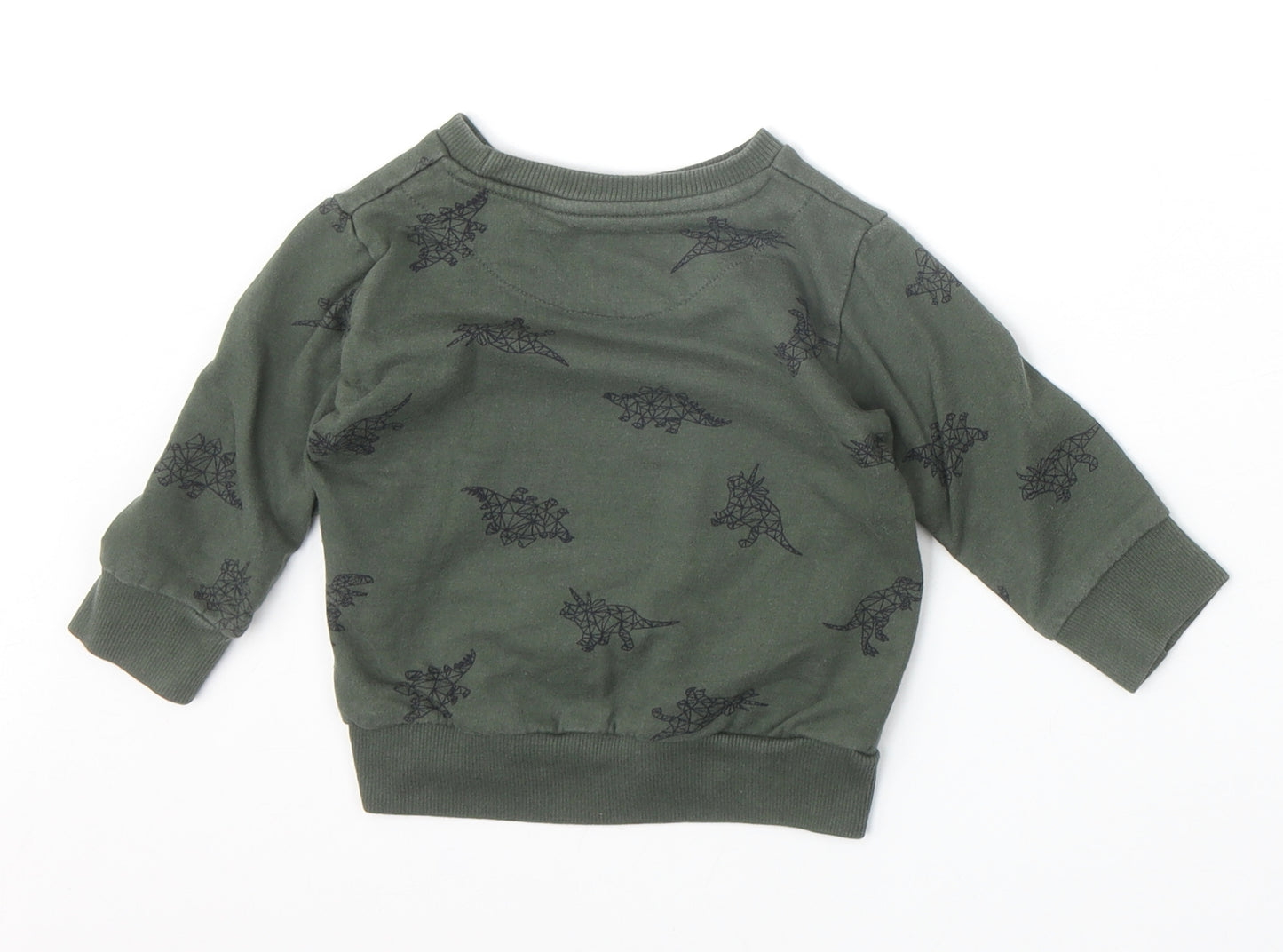 Urban Rascals Boys Green Geometric Cotton Pullover Jumper Size 12-18 Months Pullover