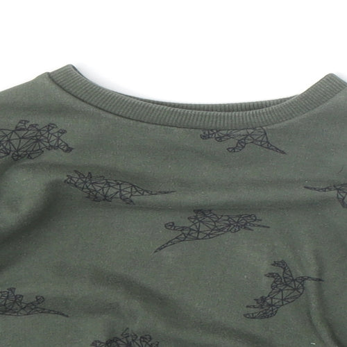 Urban Rascals Boys Green Geometric Cotton Pullover Jumper Size 12-18 Months Pullover