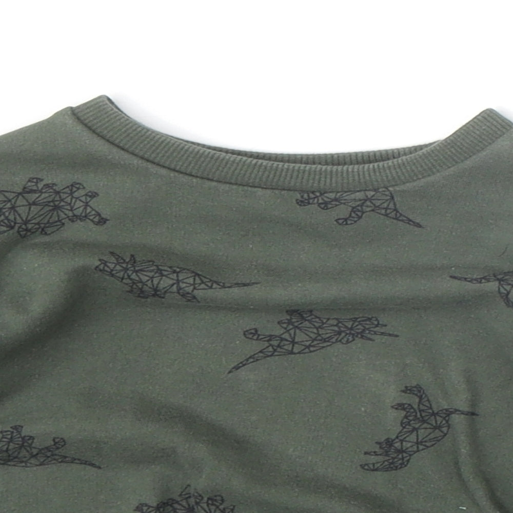Urban Rascals Boys Green Geometric Cotton Pullover Jumper Size 12-18 Months Pullover