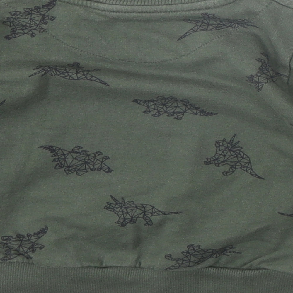 Urban Rascals Boys Green Geometric Cotton Pullover Jumper Size 12-18 Months Pullover