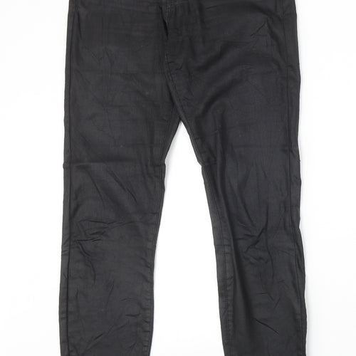 Amisu Womens Black Cotton Straight Jeans Size 10 Regular Zip