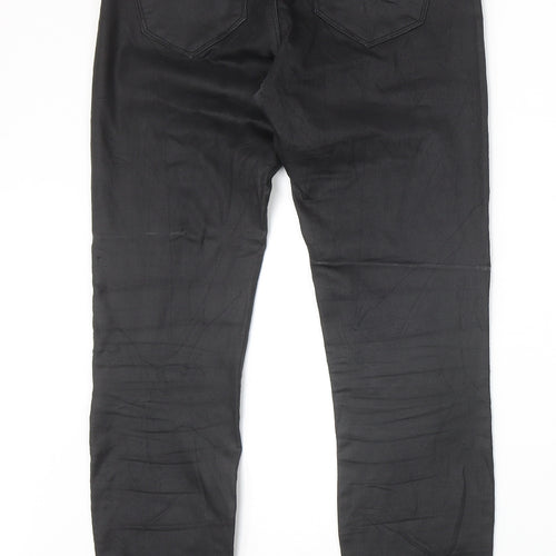 Amisu Womens Black Cotton Straight Jeans Size 10 Regular Zip