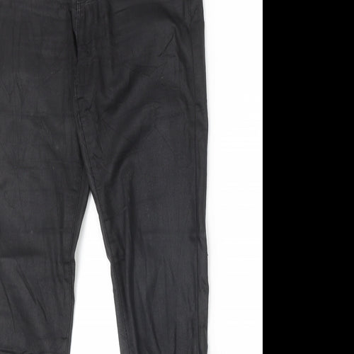 Amisu Womens Black Cotton Straight Jeans Size 10 Regular Zip