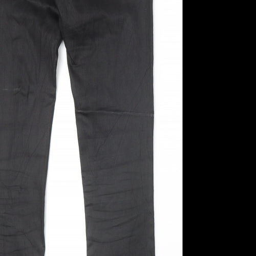 Amisu Womens Black Cotton Straight Jeans Size 10 Regular Zip