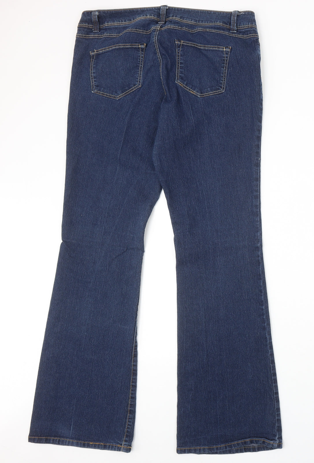 Dorothy Perkins Womens Blue Cotton Bootcut Jeans Size 14 Regular Zip