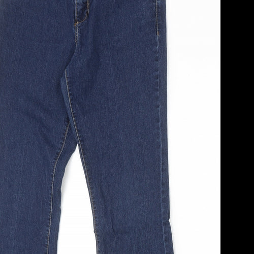 Dorothy Perkins Womens Blue Cotton Bootcut Jeans Size 14 Regular Zip