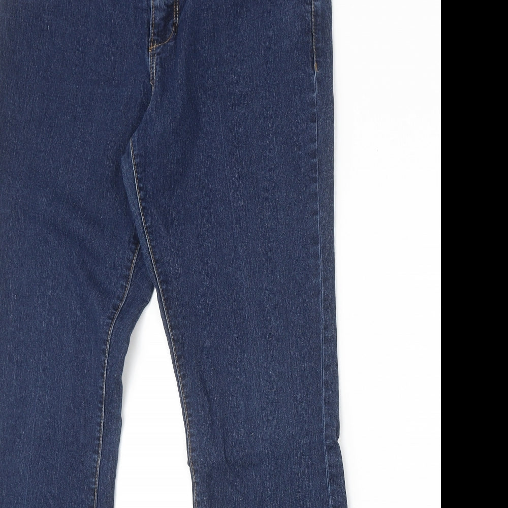 Dorothy Perkins Womens Blue Cotton Bootcut Jeans Size 14 Regular Zip