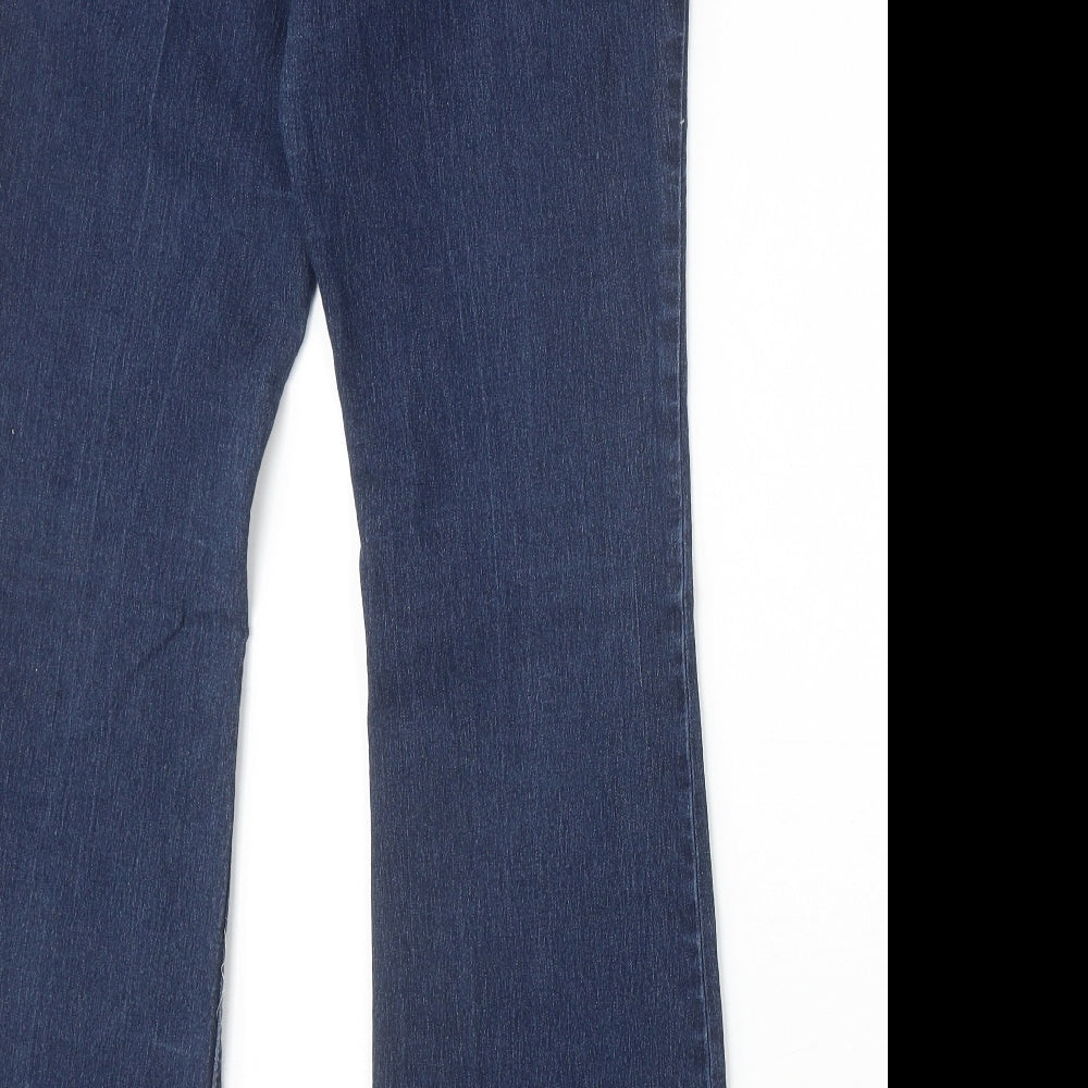 Dorothy Perkins Womens Blue Cotton Bootcut Jeans Size 14 Regular Zip