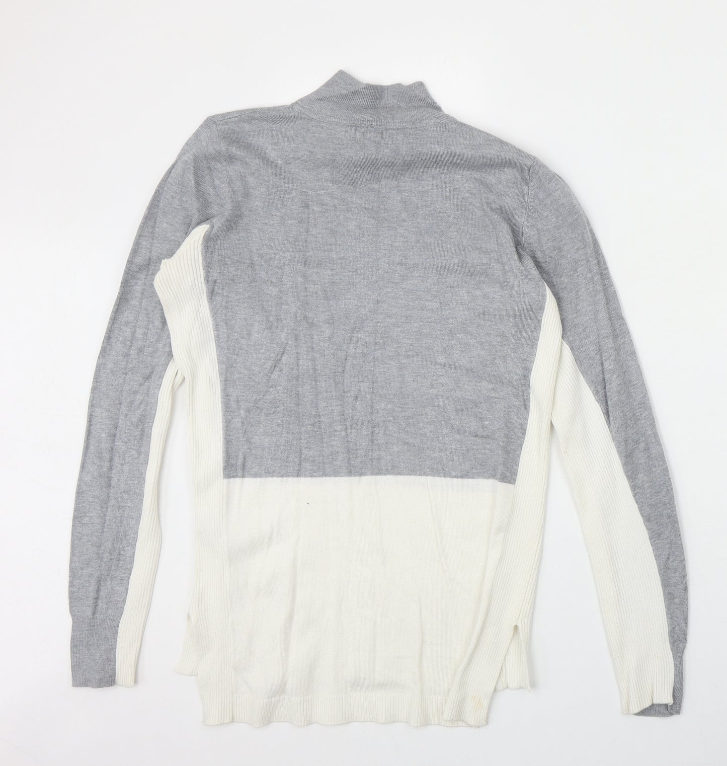 Papaya Womens Grey High Neck Viscose Pullover Jumper Size 14