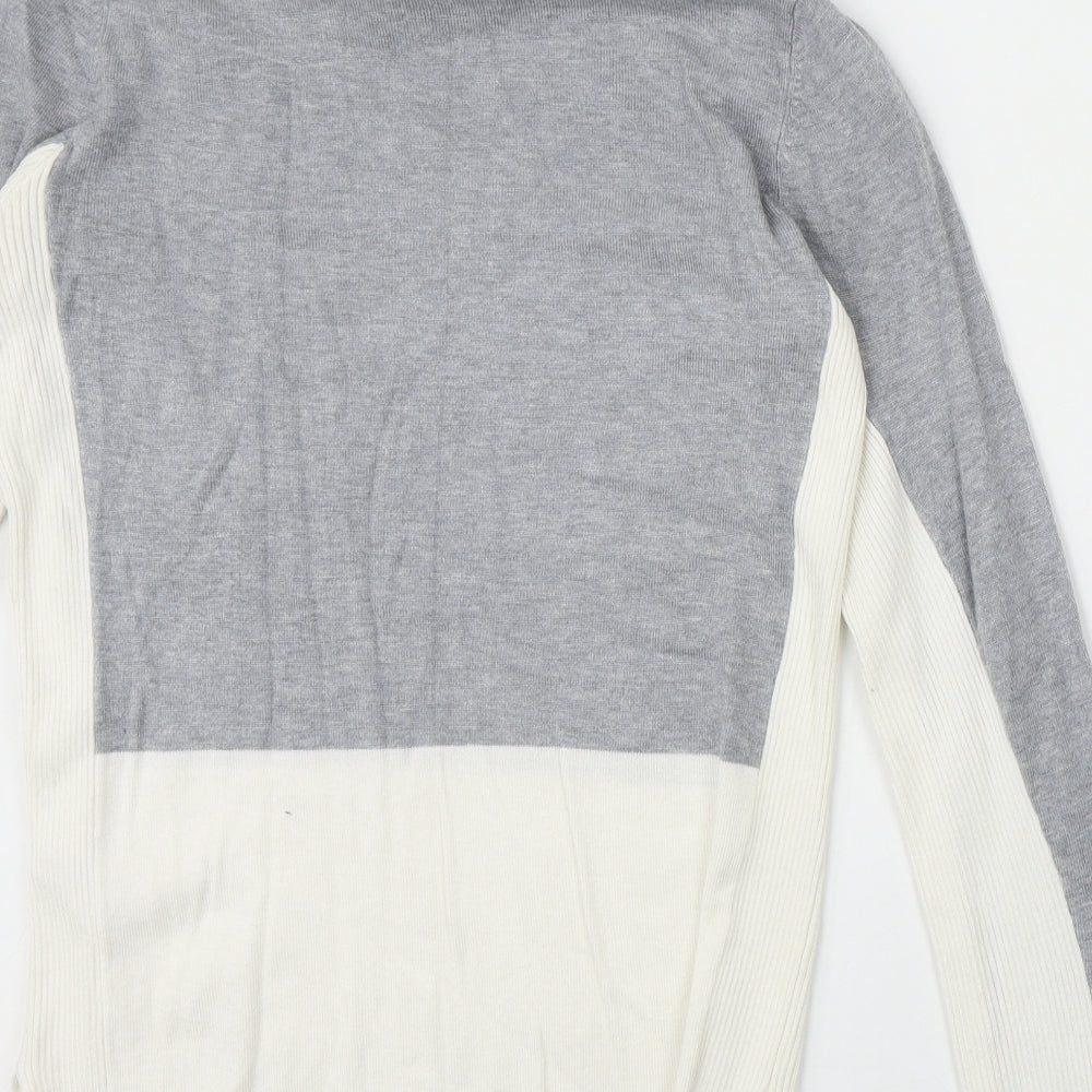 Papaya Womens Grey High Neck Viscose Pullover Jumper Size 14