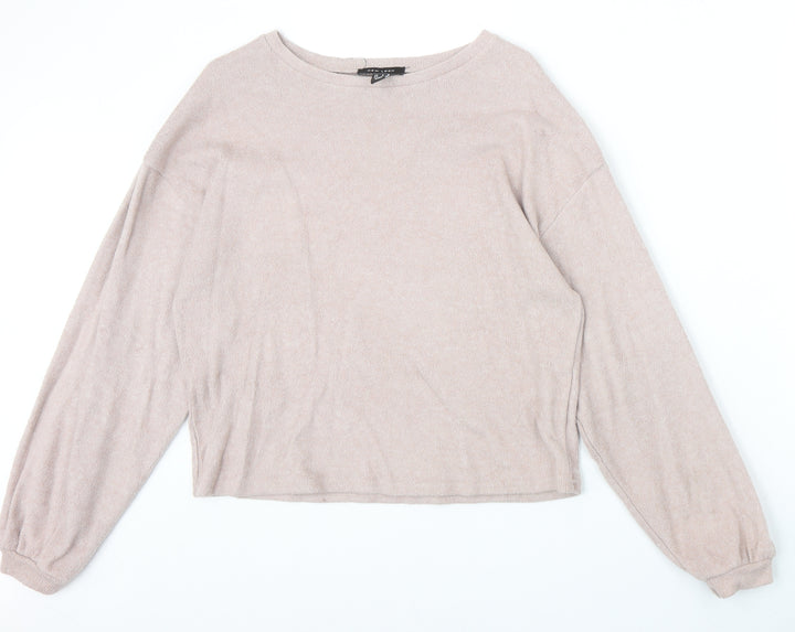 New Look Womens Pink Polyester Pullover Sweatshirt Size S Pullover