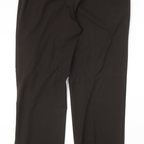 Glimma Womens Brown Polyester Trousers Size 30 in Regular Zip