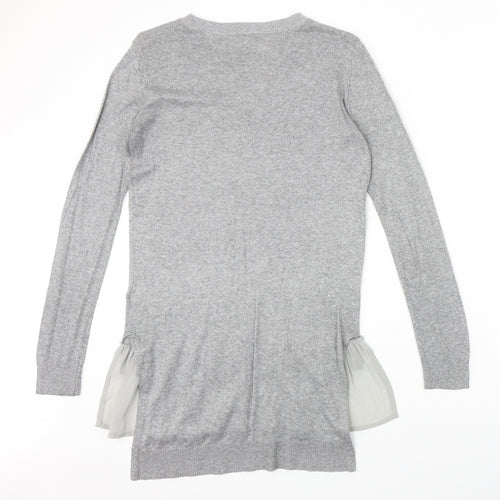 NEXT Womens Grey Round Neck Polyester Pullover Jumper Size 10