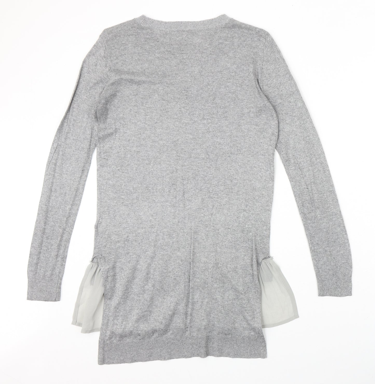 NEXT Womens Grey Round Neck Polyester Pullover Jumper Size 10