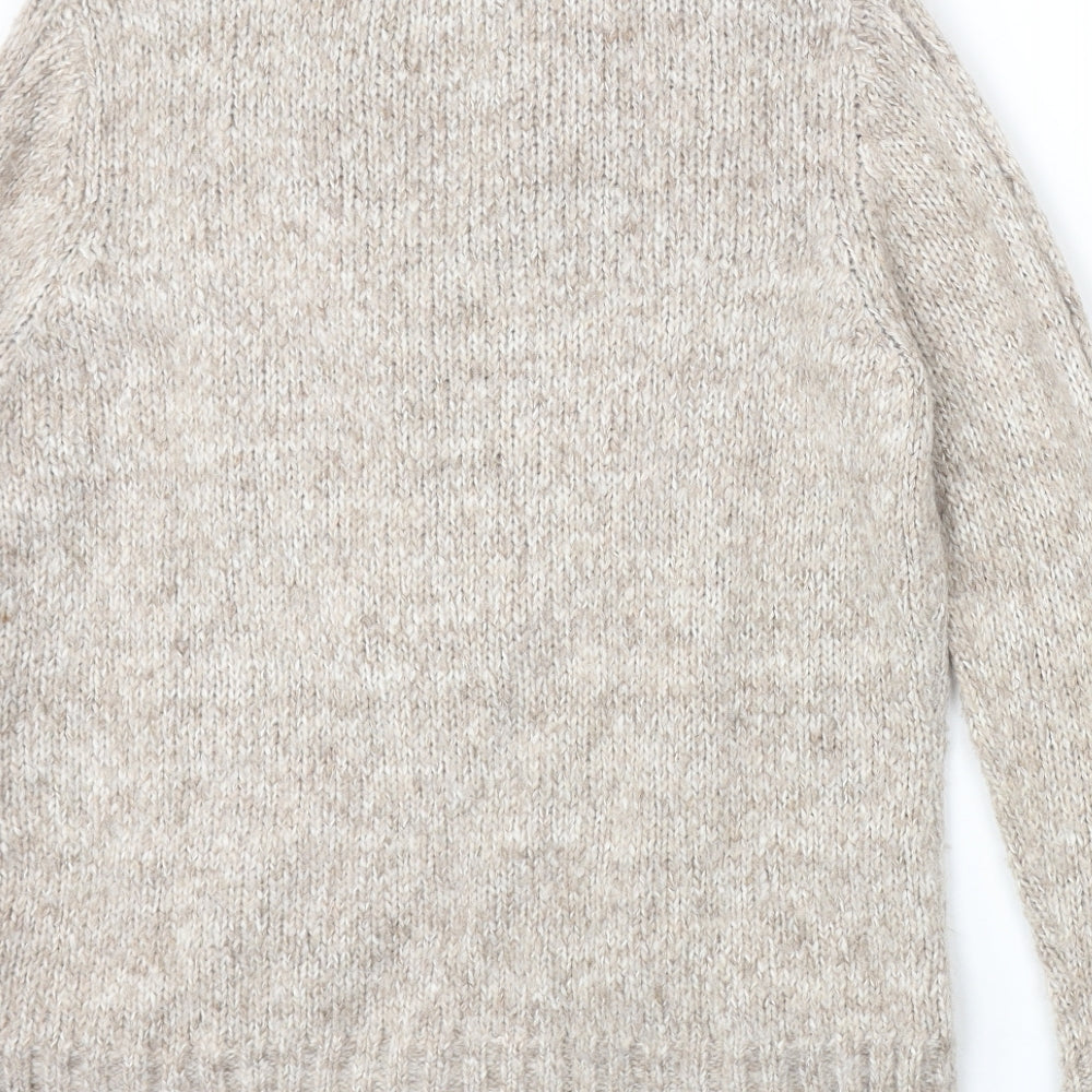 Casual Club Womens Beige V-Neck Acrylic Cardigan Jumper Size 18