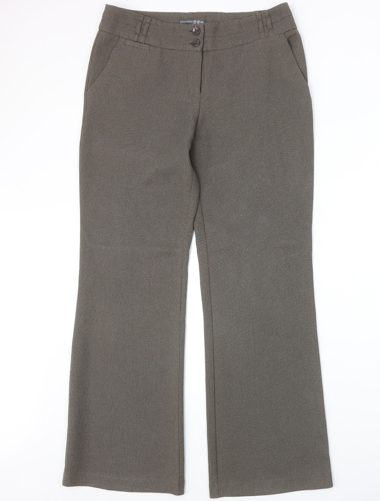 Atmosphere Womens Brown Polyester Trousers Size 12 Regular Zip