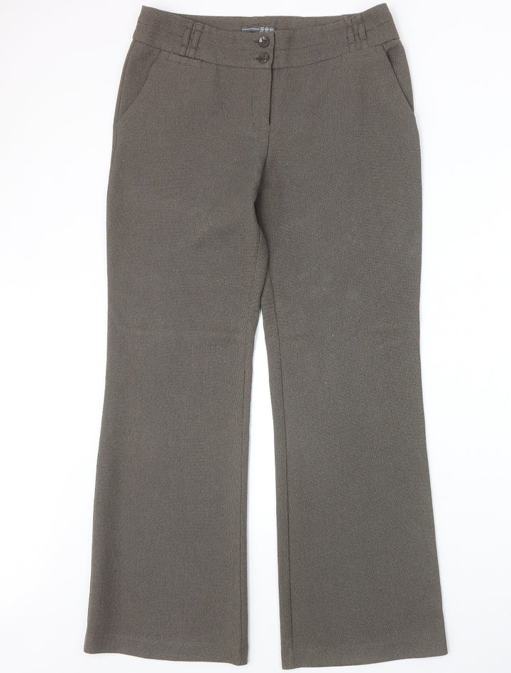 Atmosphere Womens Brown Polyester Trousers Size 12 Regular Zip