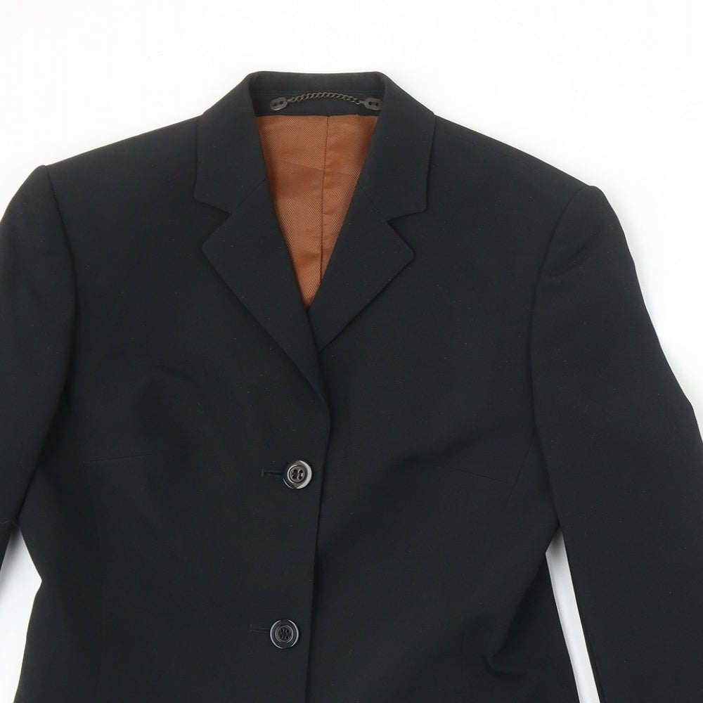 James Barry Womens Black Polyester Jacket Suit Jacket Size 8