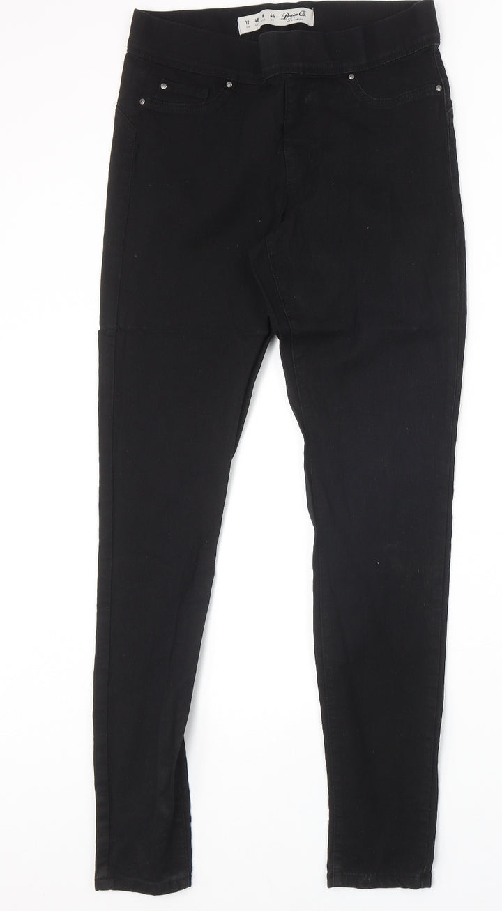 Denim & Co. Womens Black Cotton Jegging Trousers Size 12 Regular