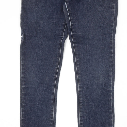 Silent Noise Womens Blue Herringbone Cotton Skinny Jeans Size 27 in Regular Zip