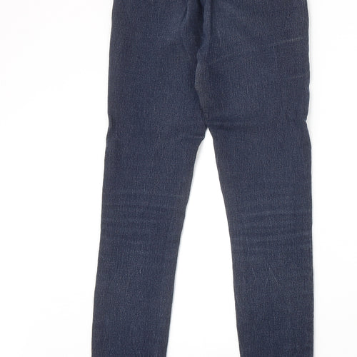 Silent Noise Womens Blue Herringbone Cotton Skinny Jeans Size 27 in Regular Zip
