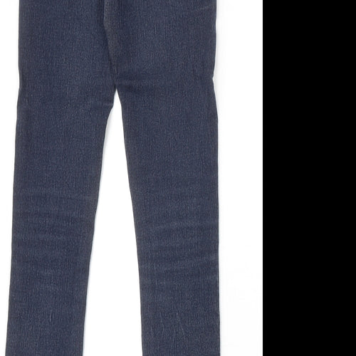 Silent Noise Womens Blue Herringbone Cotton Skinny Jeans Size 27 in Regular Zip