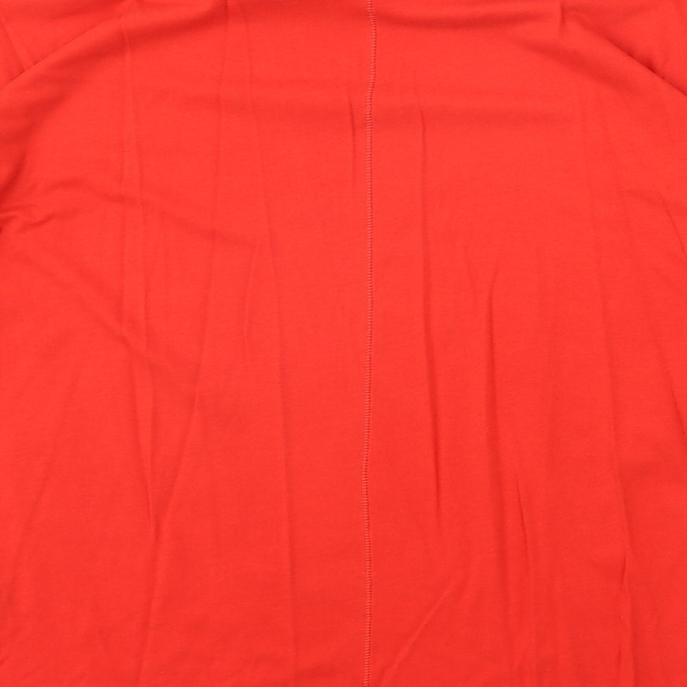 Marks and Spencer Womens Red 100% Cotton Basic T-Shirt Size 12 Boat Neck