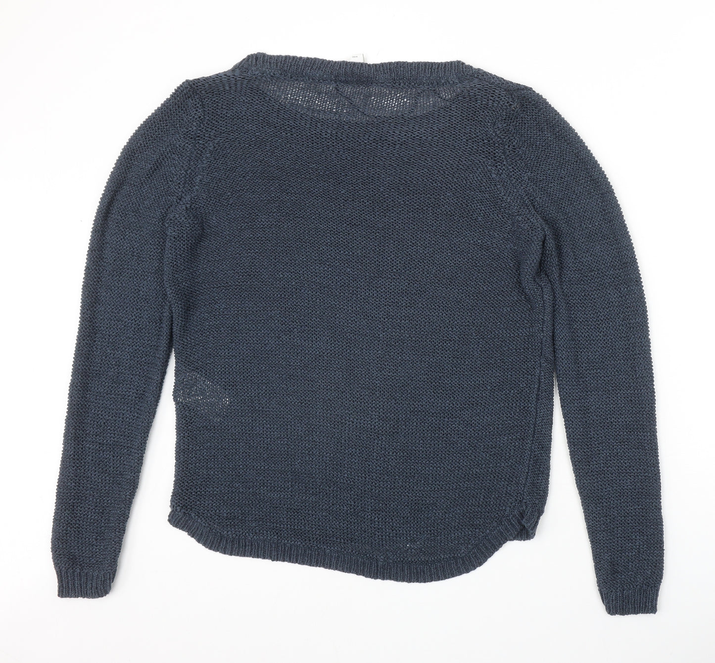 VeroBLUxl Womens Blue Round Neck Acrylic Pullover Jumper Size XL