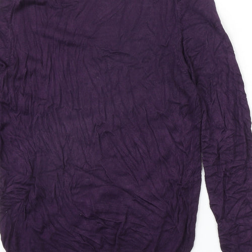 Marks and Spencer Womens Purple V-Neck Acrylic Pullover Jumper Size 10