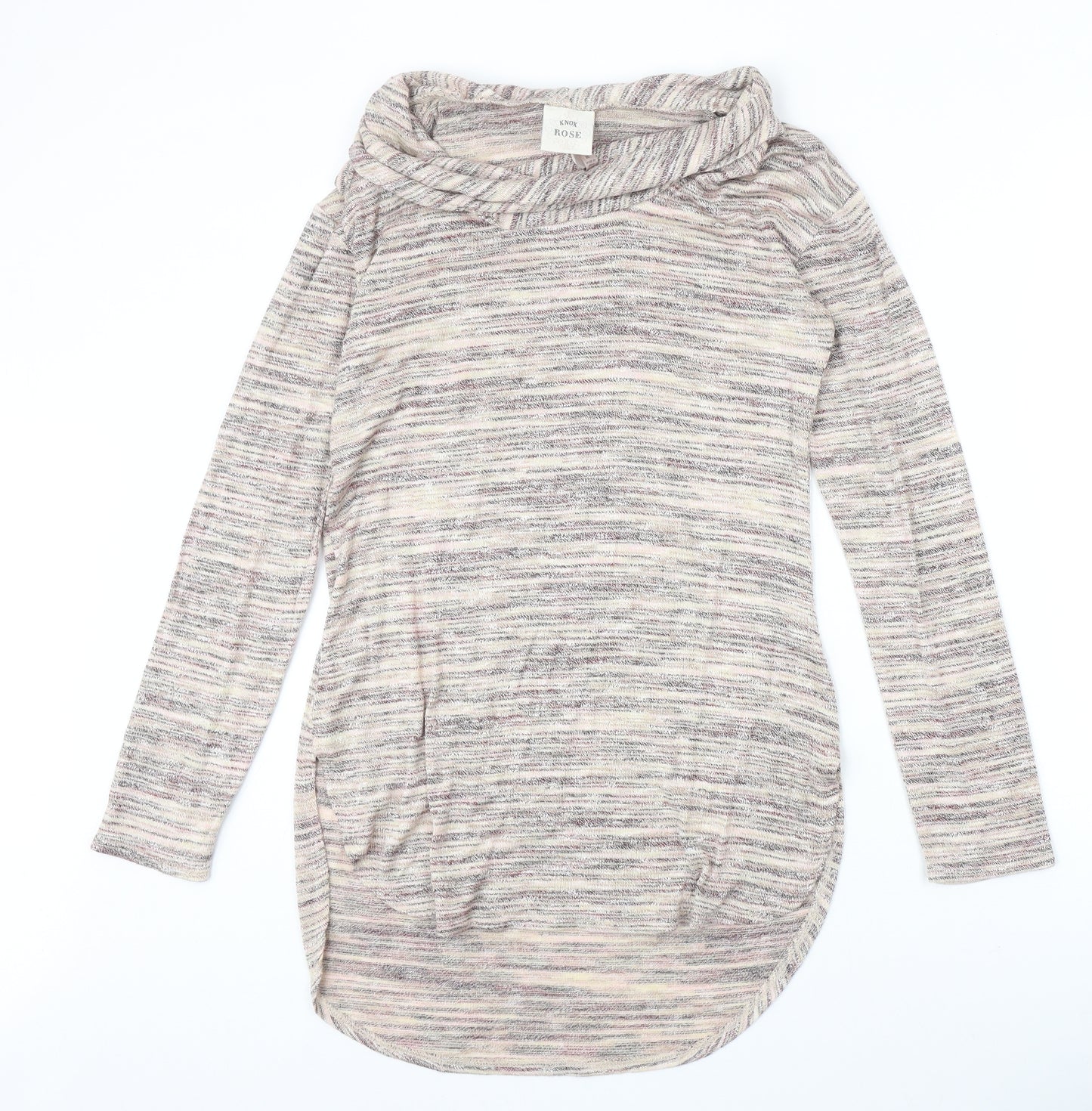 Knox Rose Womens Multicoloured Roll Neck Rayon Pullover Jumper Size M