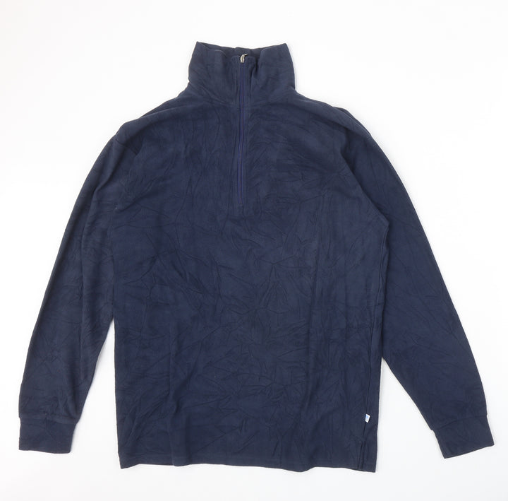 Preworn Womens Blue Polyester Pullover Sweatshirt Size M Zip