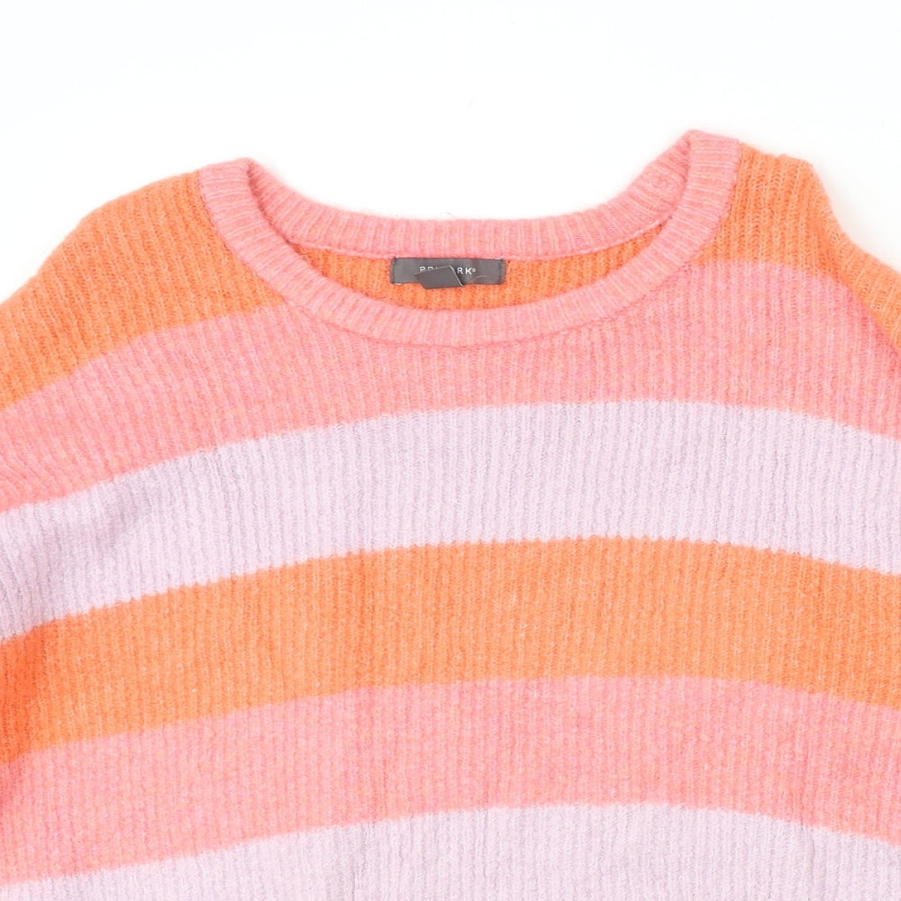 Primark Womens Multicoloured Round Neck Striped Acrylic Pullover Jumper Size 2XL