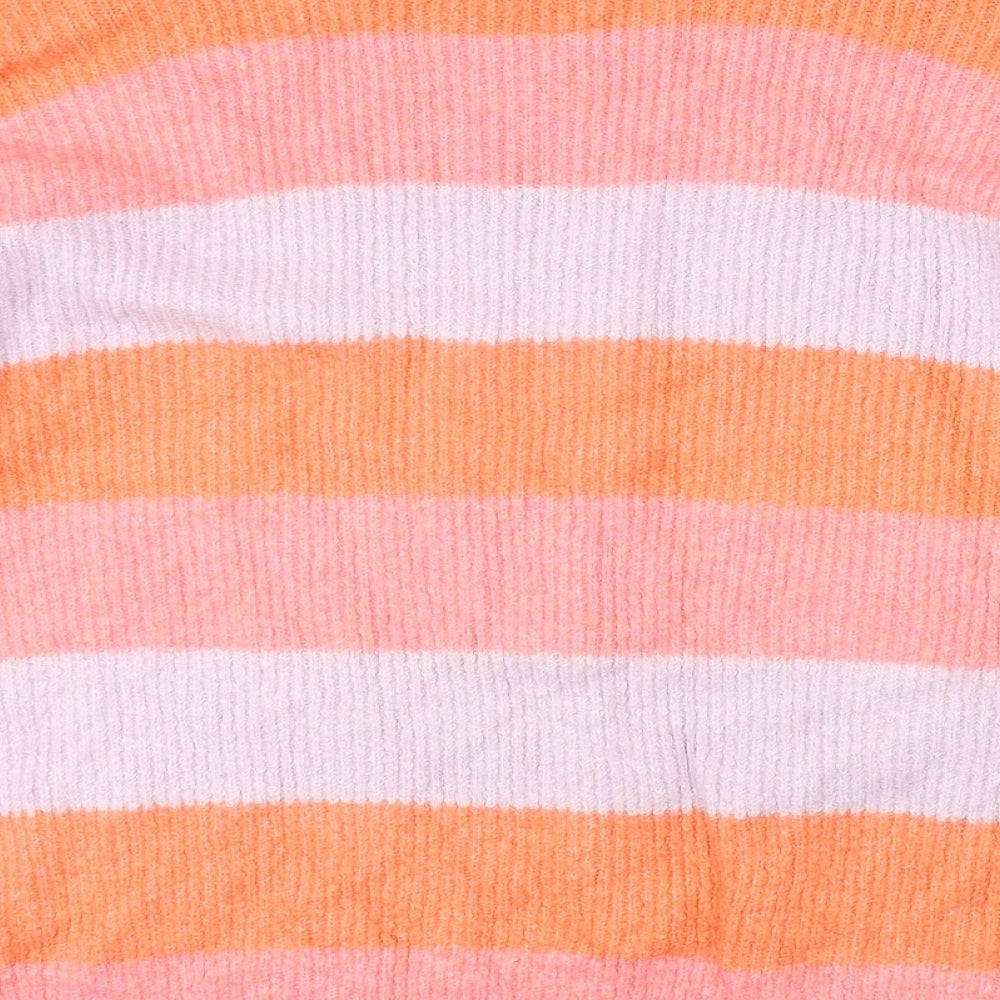 Primark Womens Multicoloured Round Neck Striped Acrylic Pullover Jumper Size 2XL