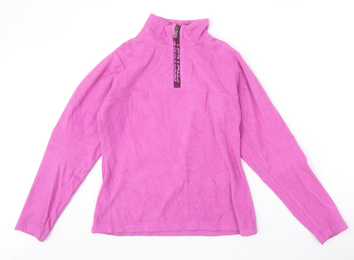 Protest Womens Pink Polyester Pullover Sweatshirt Size 10 Zip