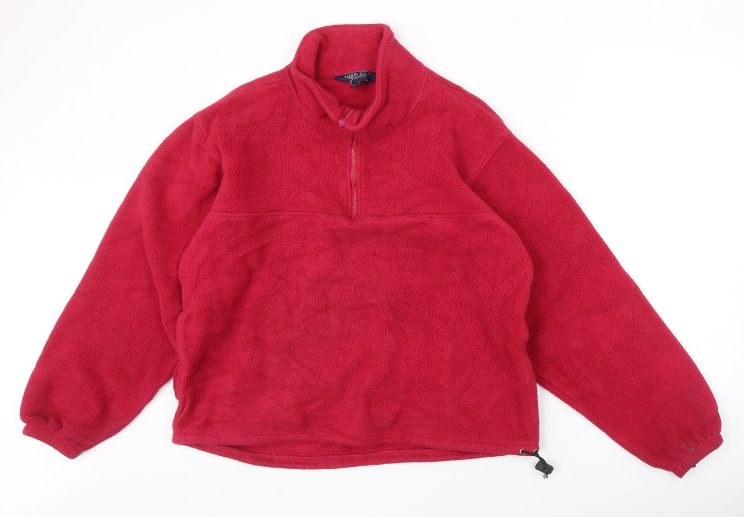 Lands' End Womens Pink Polyester Pullover Sweatshirt Size M Zip