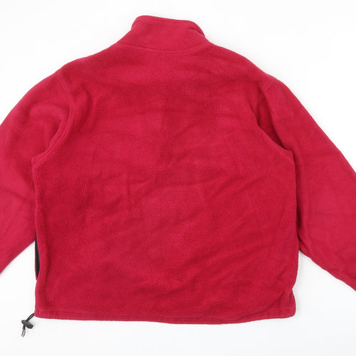 Lands' End Womens Pink Polyester Pullover Sweatshirt Size M Zip