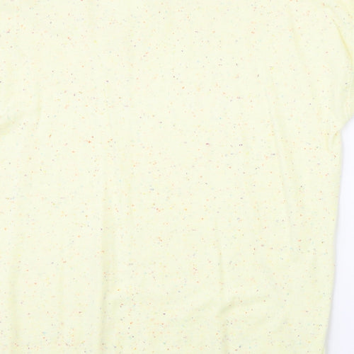 NEXT Womens Yellow Nylon Basic T-Shirt Size L V-Neck