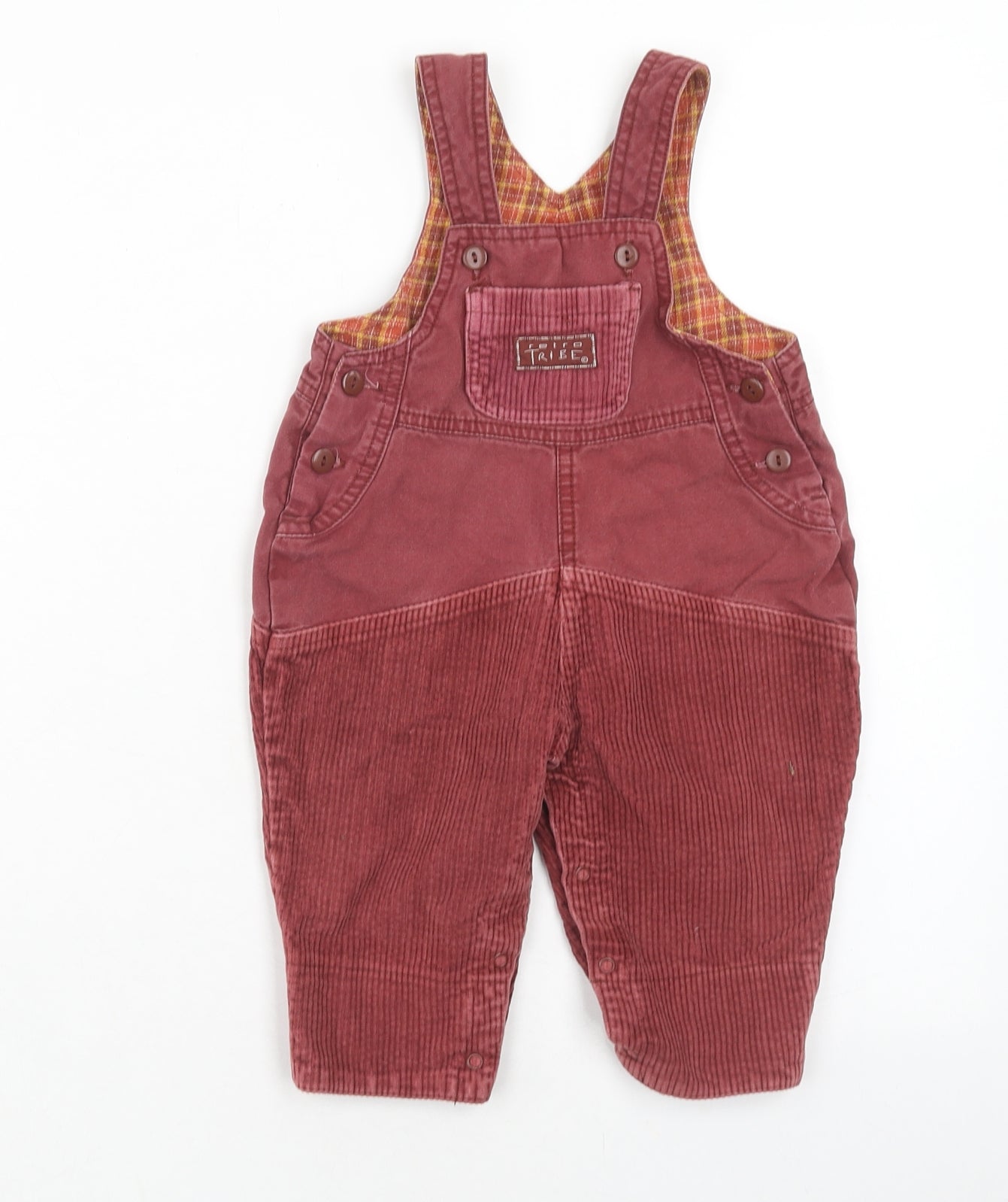 Debenhams Boys Purple Cotton Dungaree One-Piece Size 6-9 Months Button