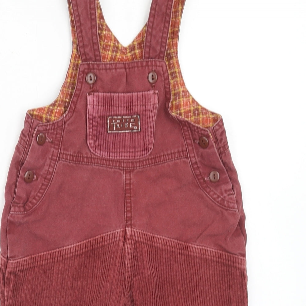 Debenhams Boys Purple Cotton Dungaree One-Piece Size 6-9 Months Button