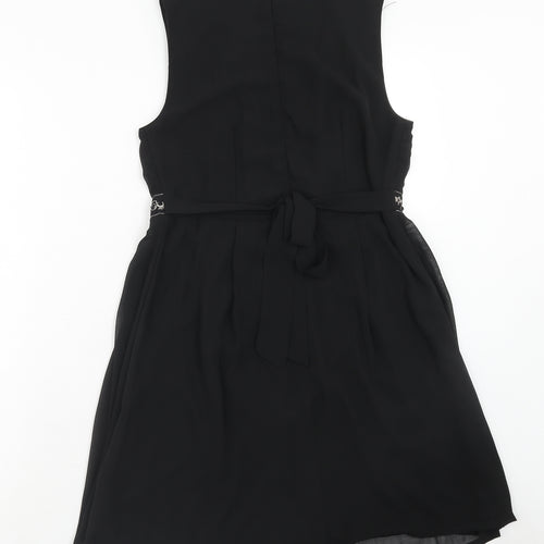 Select Womens Black Polyester Trapeze & Swing Size 8 V-Neck Zip