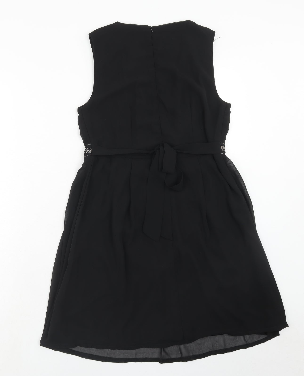 Select Womens Black Polyester Trapeze & Swing Size 8 V-Neck Zip