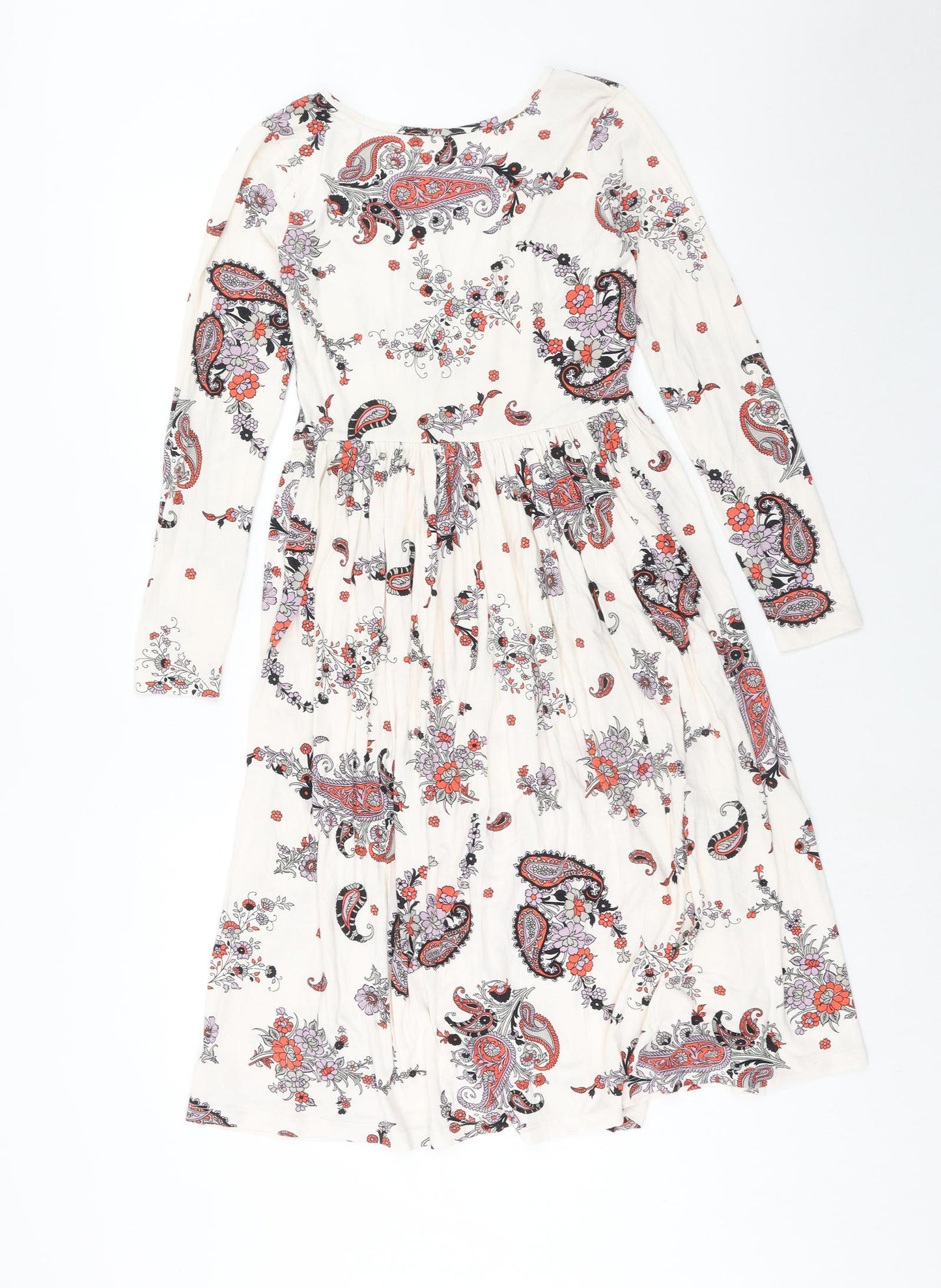ASOS Womens Multicoloured Paisley Viscose Trapeze & Swing Size 10 Round Neck Pullover